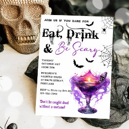 恐怖のハロウィンパーティー招待状 Eat Drink And Be Scary 招待状