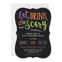 恐怖のハロウィンパーティー招待状 Eat Drink and Be Scary