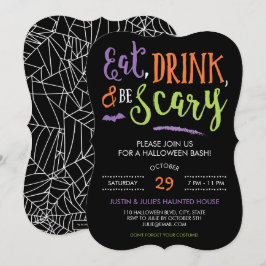 恐怖のハロウィンパーティー招待状 Eat Drink and Be Scary 招待状