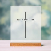 恐怖のミニマルな十字架に対するコンテンポラリー信仰 アクリルサイン (ニュートラル)