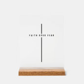 恐怖のミニマルな十字架に対するコンテンポラリー信仰 アクリルサイン (正面)