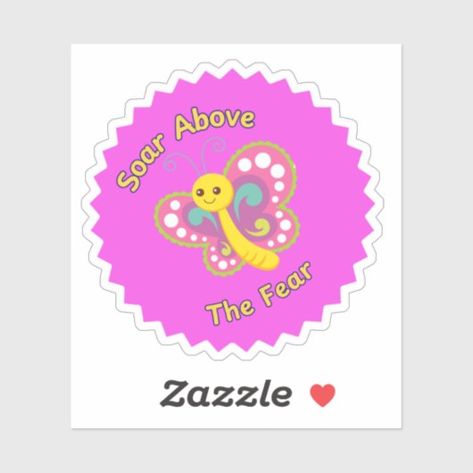 恐怖の上に舞う蝶のステッカー – インスピレーション シール (シート)