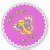 恐怖の上に舞う蝶のステッカー – インスピレーション シール (正面)