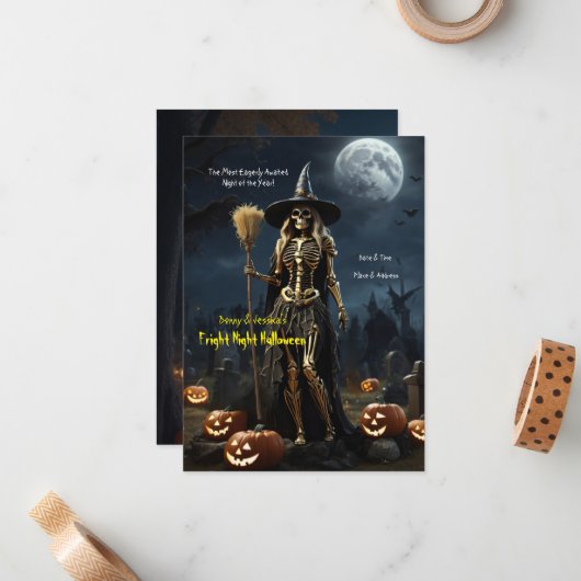 「恐怖の夜」ハロウィン ノートカード (正面/裏面インサイチュ)