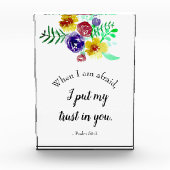 恐怖の水の色の花に関する聖書の引用文 フォトブロック (正面)