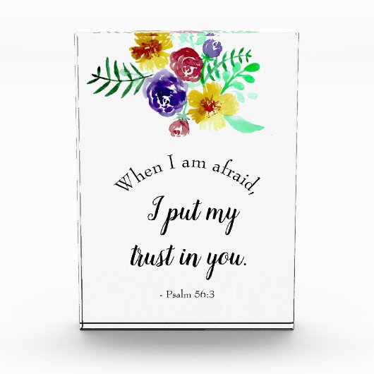 恐怖の水の色の花に関する聖書の引用文 フォトブロック (正面)