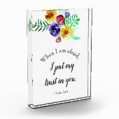 恐怖の水の色の花に関する聖書の引用文 フォトブロック (左)