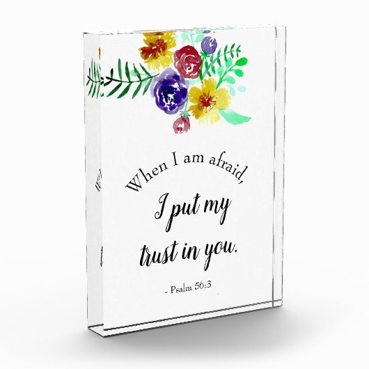 恐怖の水の色の花に関する聖書の引用文 フォトブロック (左)