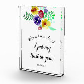 恐怖の水の色の花に関する聖書の引用文 フォトブロック (右)