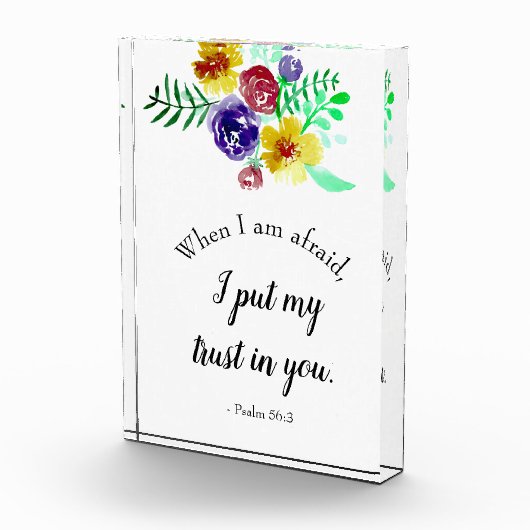 恐怖の水の色の花に関する聖書の引用文 フォトブロック (右)