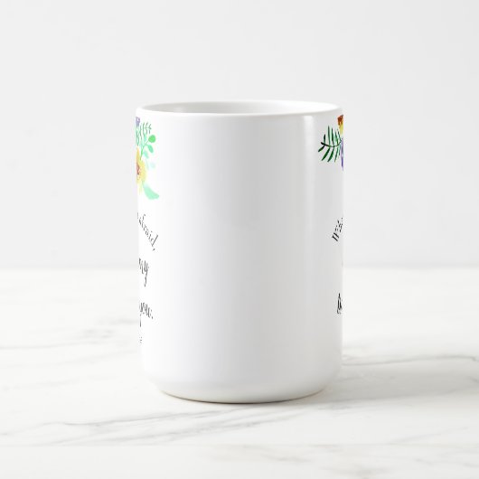 恐怖の水彩花信仰に関する聖書の一節 コーヒーマグカップ (中央)