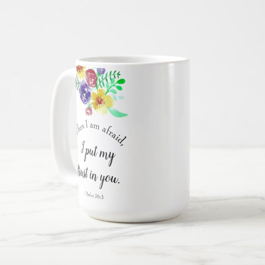 恐怖の水彩花信仰に関する聖書の一節 コーヒーマグカップ (正面左)