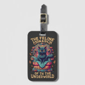 恐怖の猫の冥界の王に頭を下げる ラゲッジタグ (正面縦)