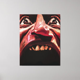 恐怖の男のクローズアップポートレートイラストレーション キャンバスプリント