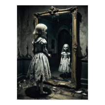 恐怖の雰囲気の呪われた鏡