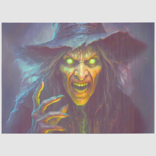 恐怖の魔法使いグローイングアイズ - ホラー ハロウィン 薄葉紙 (正面)