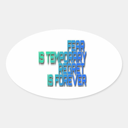 恐怖は一時的なステッカーである 楕円形シール (正面)