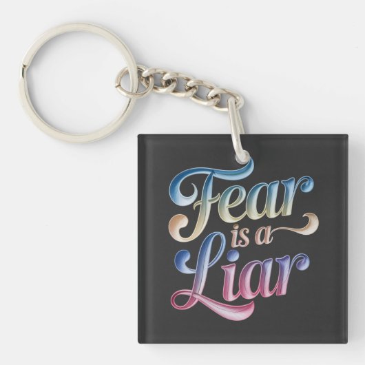 「恐怖は嘘つき」クリスチャン用キーチェーン キーホルダー (正面)