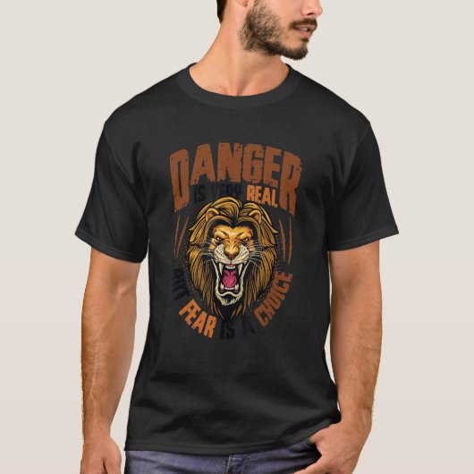 恐怖は選択モチベーションの獅子頭1 Tシャツ (正面)