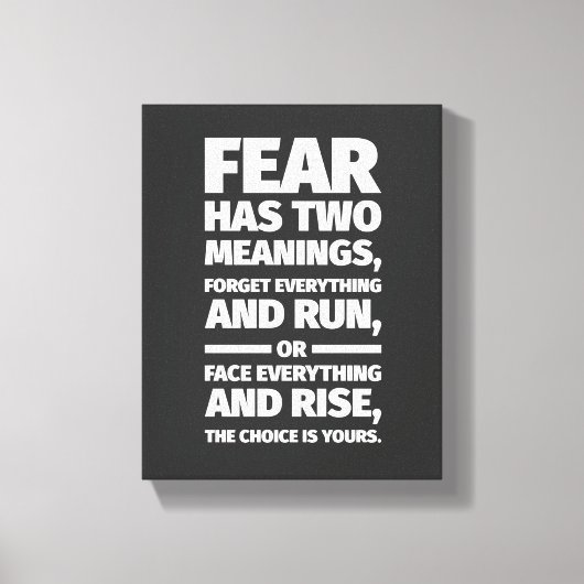 恐怖は2つの意味を持感動的つ引用文ウォールアート キャンバスプリント (正面)