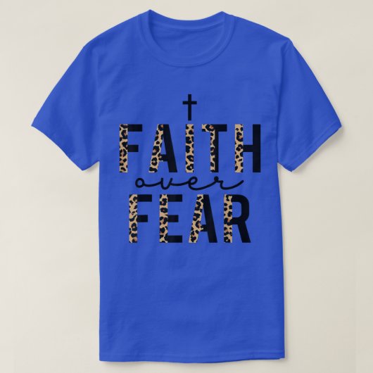 恐怖への信仰ヒョウ文字クリスチャン信仰Cr Tシャツ (デザイン正面)