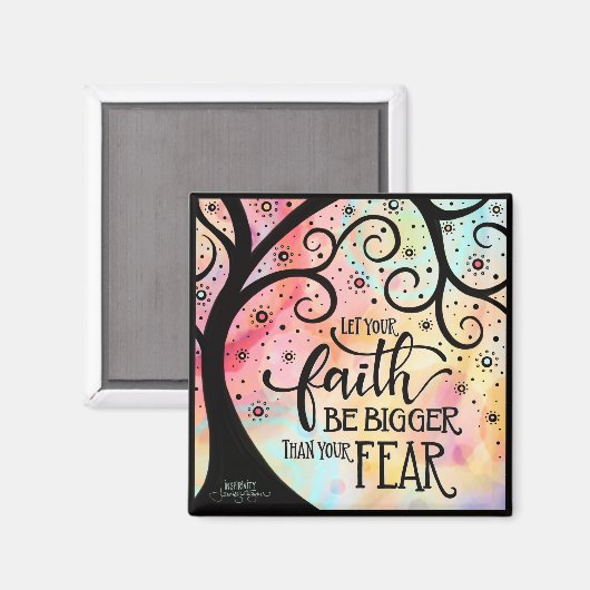 恐怖よりも大きな信仰かわいらし感動的トレンディー マグネット (正面/裏面)