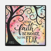 恐怖よりも大きな信仰かわいらし感動的トレンディー マグネット (正面)