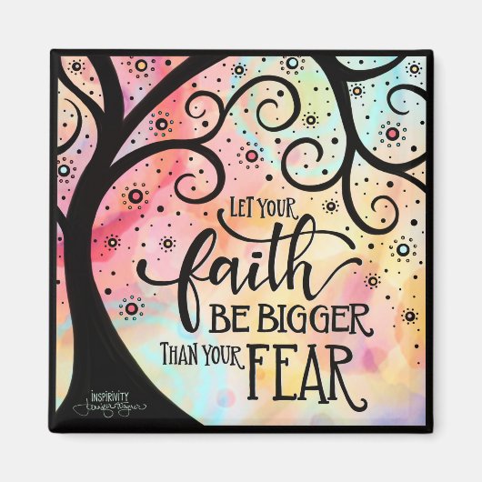 恐怖よりも大きな信仰かわいらし感動的トレンディー マグネット (正面)