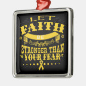 恐怖よりも強い小児癌の信仰 メタルオーナメント (左)