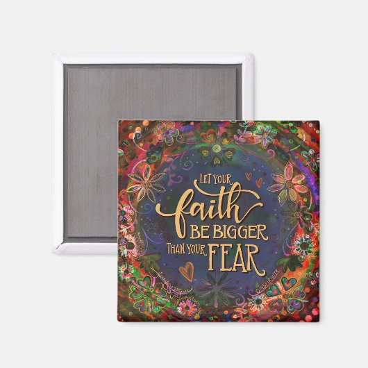 恐怖より大きな信仰インスピリシオかわいらしフローラ マグネット (正面/裏面)