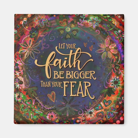 恐怖より大きな信仰インスピリシオかわいらしフローラ マグネット (正面)