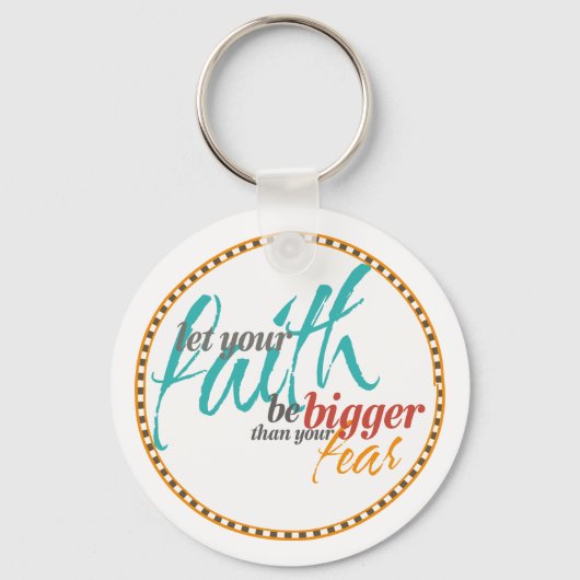 恐怖より大きな信仰引用文 キーホルダー (正面)