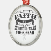 恐怖より強い肺がん信仰 メタルオーナメント (左)