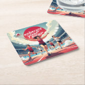 恐怖を受け入れる – かわいいやる気を起こさせるランナー スクエアペーパーコースター (アングル)