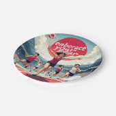 恐怖を受け入れる – かわいいやる気を起こさせるランナー ペーパープレート (アングル)