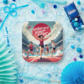 恐怖を受け入れる – かわいいやる気を起こさせるランナー ペーパープレート (パーティー)