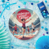 恐怖を受け入れる – かわいいやる気を起こさせるランナー ペーパープレート (パーティー)