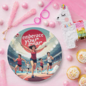 恐怖を受け入れる – かわいいやる気を起こさせるランナー ペーパープレート (パーティー)