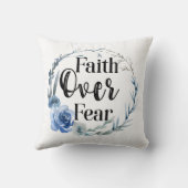 恐怖を超えた信仰ブルーフローラ クッション (裏面)