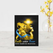 恐怖ダウン症候群に対するキリスト教の獅子十字信仰 カード (黄色い花)