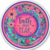 恐怖ピンクかわいらしのインスピレーションフローラへの信仰 シール (正面)