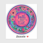 恐怖ピンクかわいらしのインスピレーションフローラへの信仰 シール (シート)