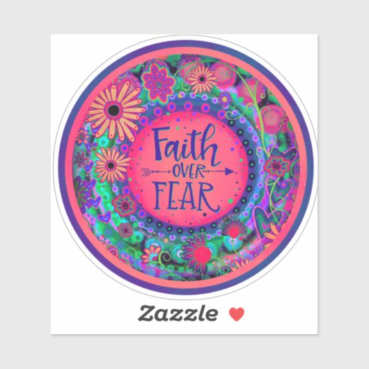 恐怖ピンクかわいらしのインスピレーションフローラへの信仰 シール (シート)