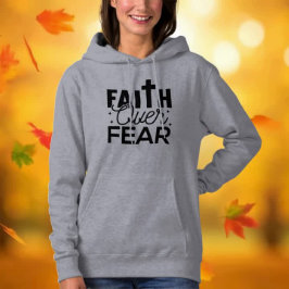 恐怖モダンに対する信仰ブラック文字グレーTシャツ パーカ