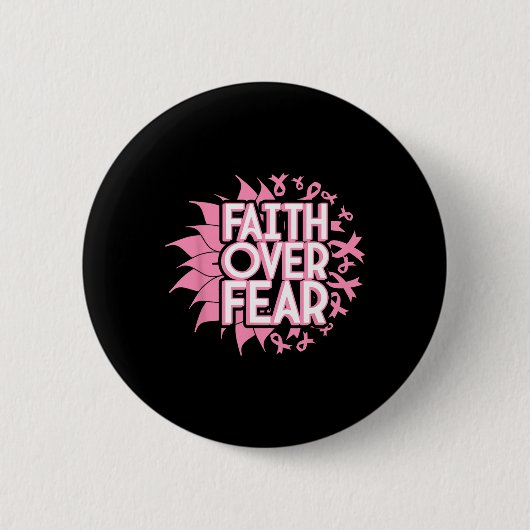 恐怖以上の乳がん認識度ピンク 缶バッジ (正面)