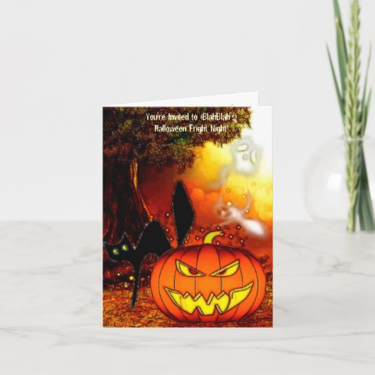 恐怖夜ハローウィンパーティの招待 招待状 (正面)
