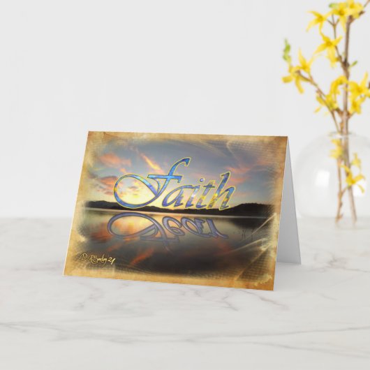 恐怖心に対する信仰の折り畳まれたグリーティングカード カード (黄色い花)