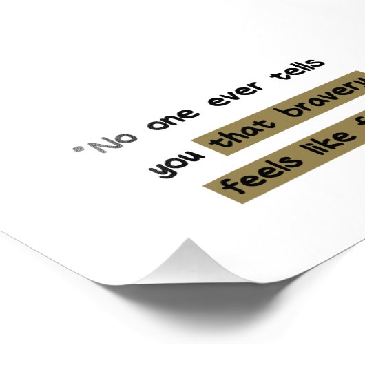 恐怖感じのような勇気 | やる気を起こさせる引用文 フォトプリント (角)