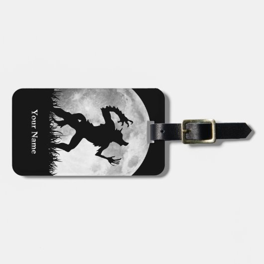 恐怖狼人間の満月の変形-カッコいい ラゲッジタグ (正面横)
