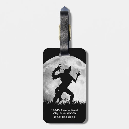 恐怖狼人間の満月の変形-カッコいい ラゲッジタグ (裏面縦)